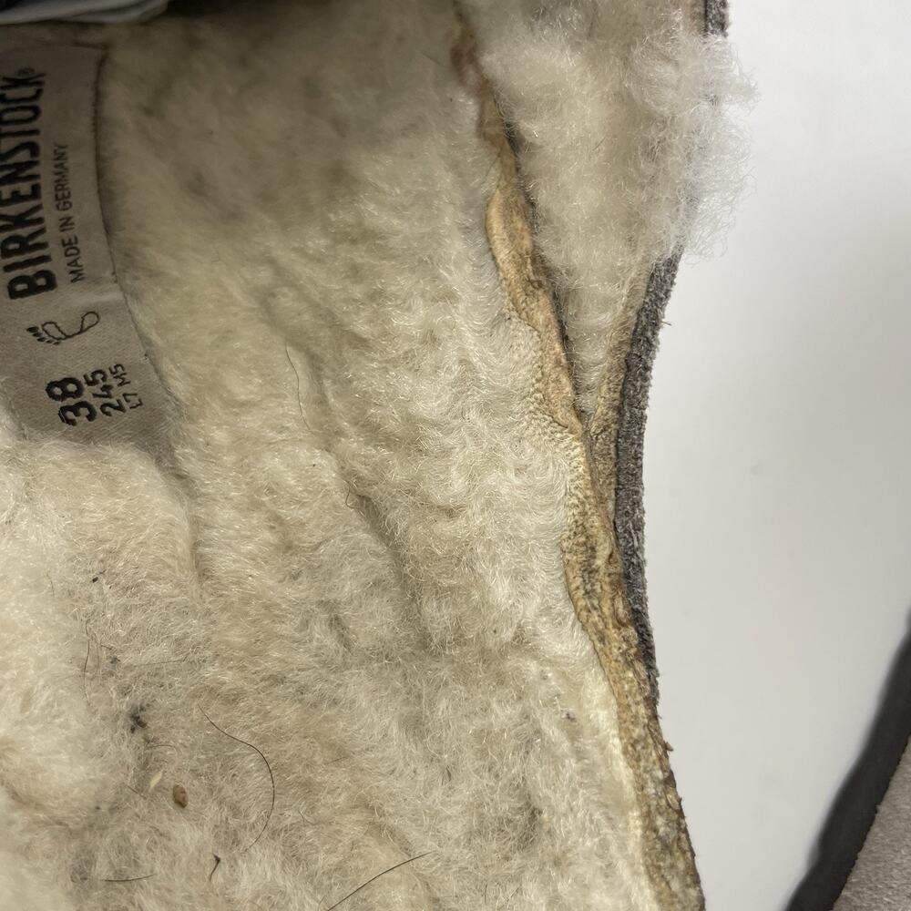 Birkenstock Taupe Suede Shearling Clog Mule - Picture 9 of 10